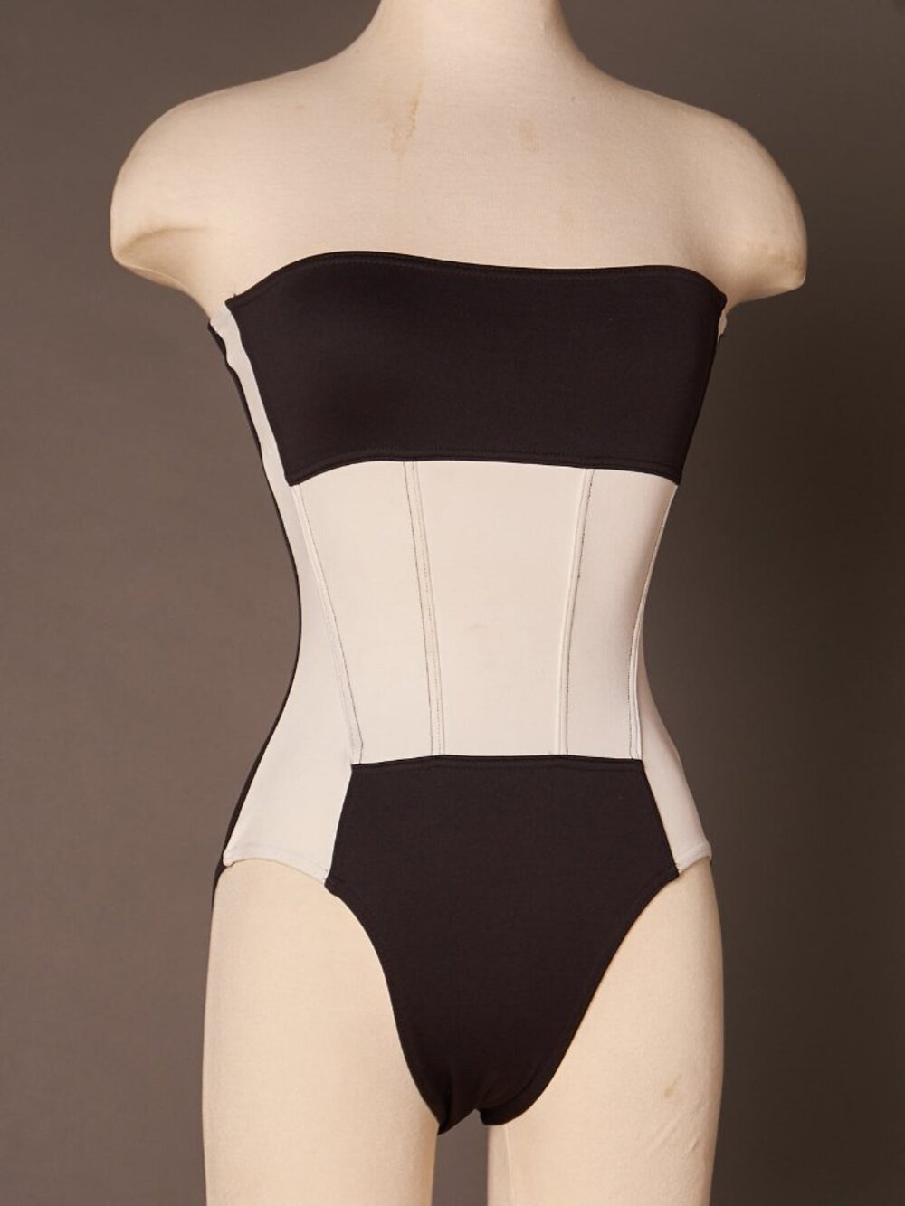 Late 80s Early 90s Black and White Liza Bruce Body Suit